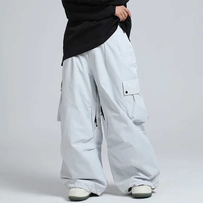 2025 GSOU SNOW New Winter Outdoor Loose Waist Ski Pants For Women  Men Waterproof And Warm  Professional Snowboard Ski Pants