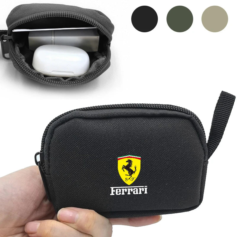 Car Logo Portable Mini Coin Purse Key Bag Storage Bag for Ferrari Series 296 GTB GTS Roma Purosangue 812 Competizione SF90 F8