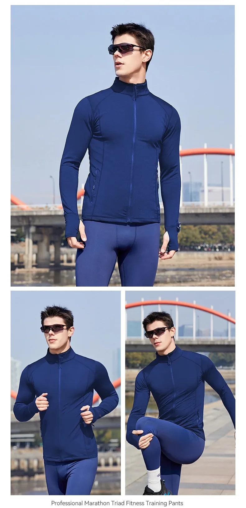 Men's Sport Jacket Quick Dry Fitness Clothes Casual Running Stand Collar Training Suit Flocking Milk Silk Running Outerwear