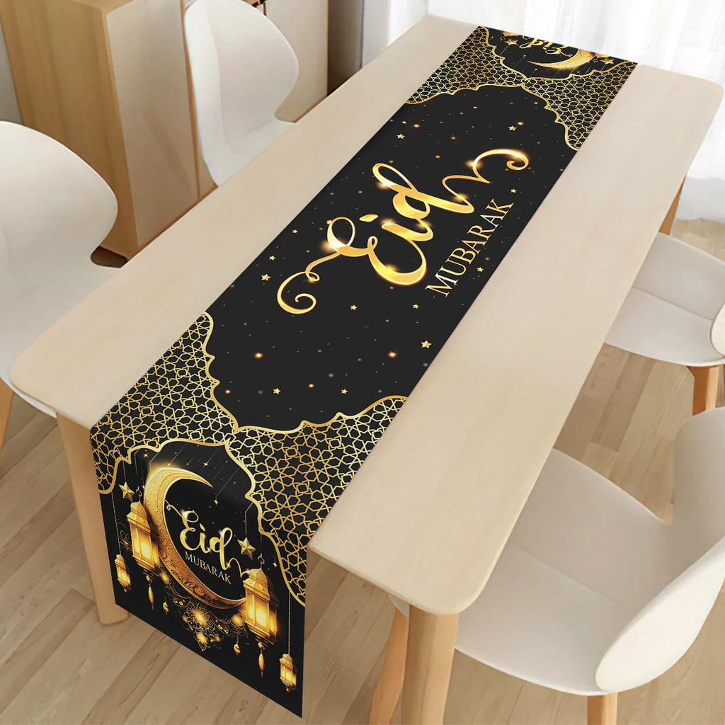 Ramadan Table Runner Eid Mubarak Decoration 2026 for Home Ramadan Kareem Ramadan Mubarak Islamic Muslim Party Eid Al-Fitr Gifts