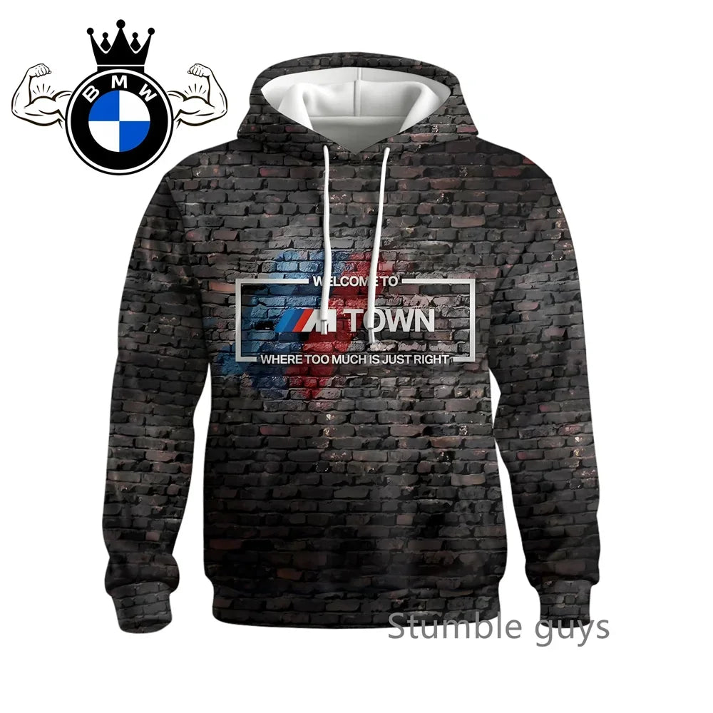 Autumn Men's BMW Hoodie Long Sleeve Sweatshirt Jacket Coat Sports Motorcycle Racing M Power Car Brand Casual Fashion