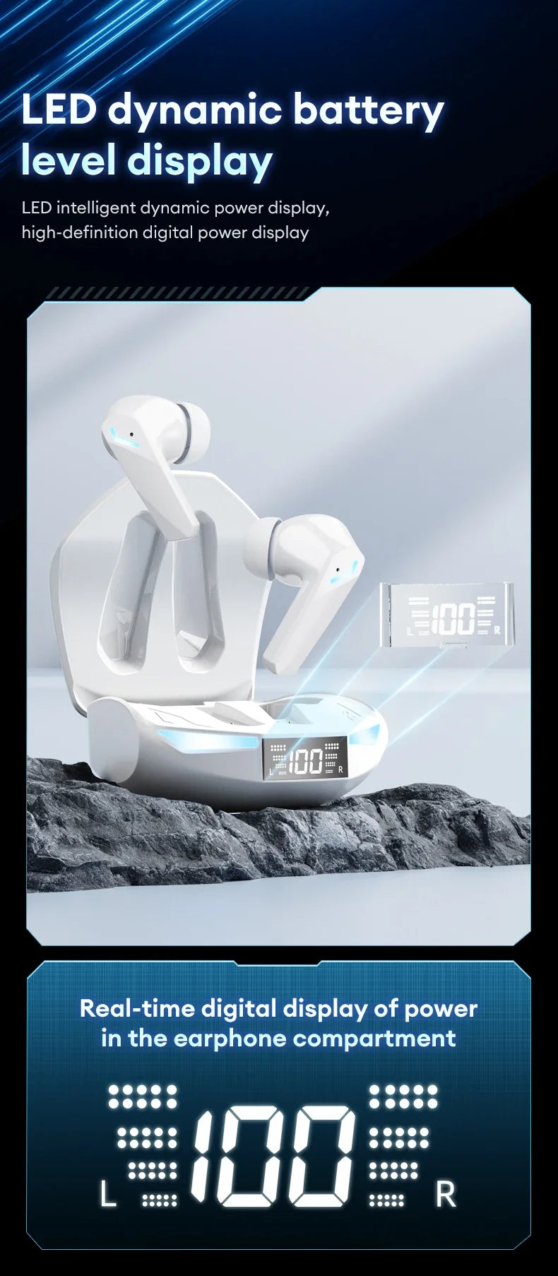 Original Lenovo GM2 Pro Max XT53 Bluetooth Earphones TWS Wireless Headphones Game Sport Headset Noise Cancelling Music Earbuds