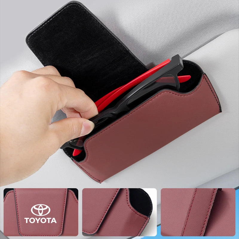 Car Glasses Box  Sunglasses Holder Case Sun Visor For Toyota Corolla 2020 Yaris Aygo GT86 AE110 Prius RAV4 CHR Camry Auris