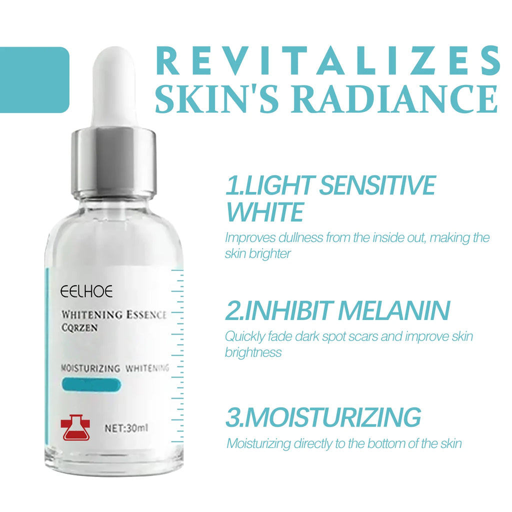EELHOE Face Whitening Serum Remove Melasma Essence Fade Dark Spots Melanin Brightening Skin Essence Pigment Correction Products