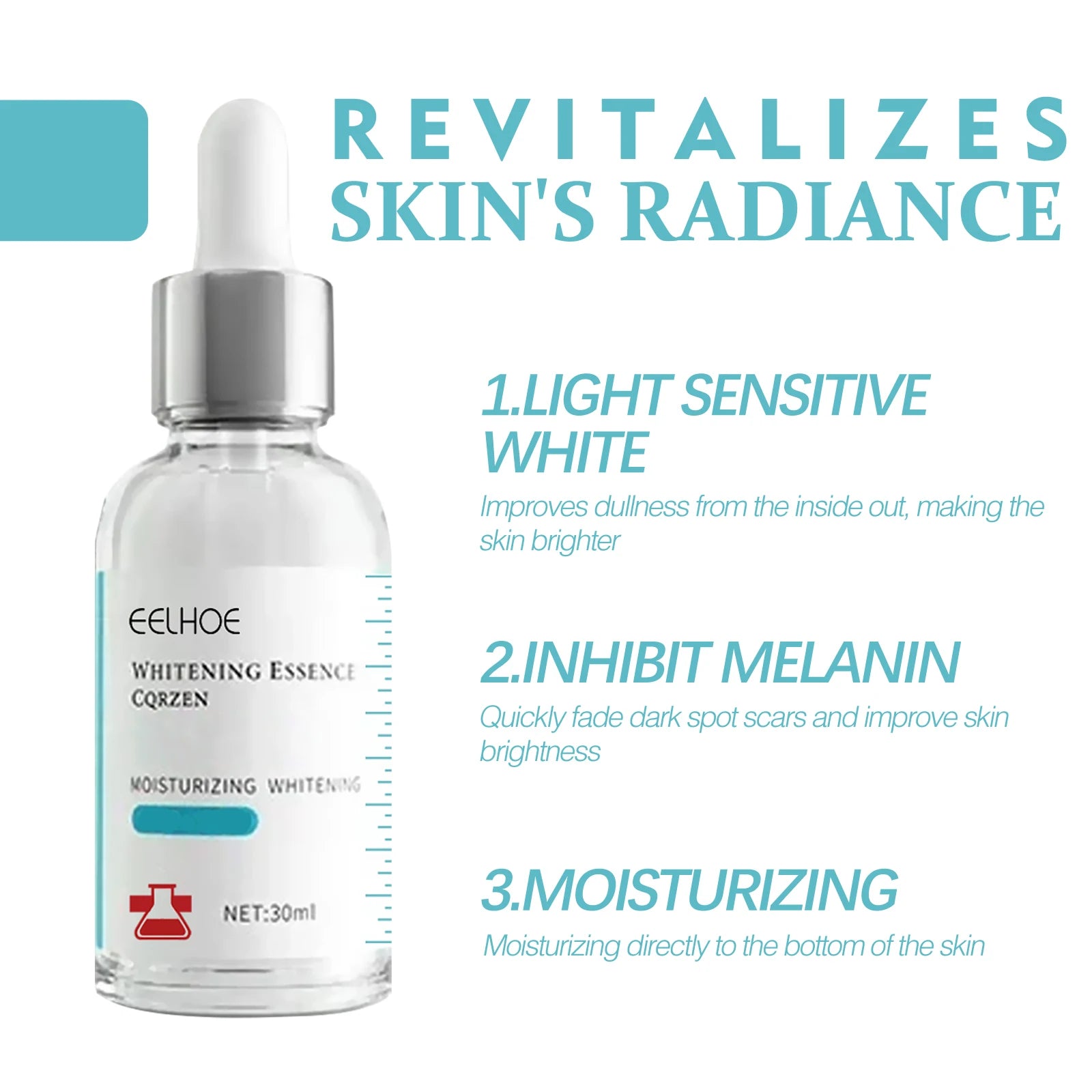 EELHOE Face Whitening Serum Remove Melasma Essence Fade Dark Spots Melanin Brightening Skin Essence Pigment Correction Products