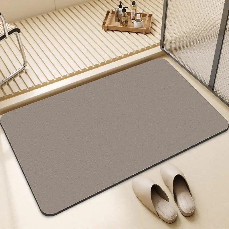 Green Diatomite Bath Mat Non-Slip Quick Dry Super Absorbent Shower Mat Washable Bathroom Mat