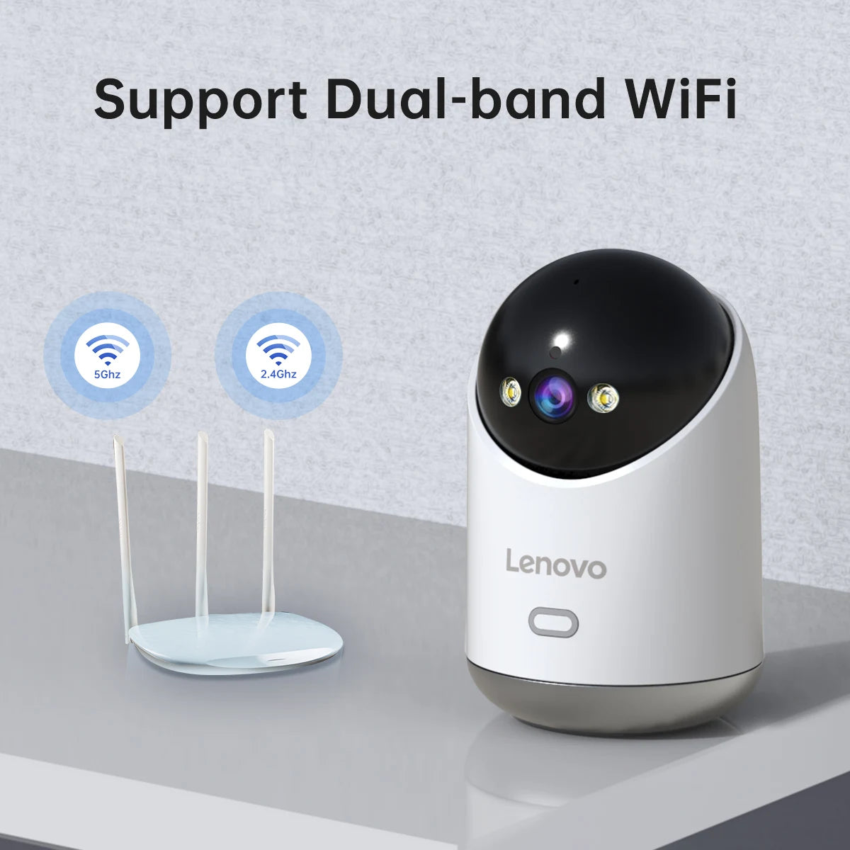 Lenovo 5MP WiFi Camera Smart Home Indoor IP Camera Full Color Night Auto Tracking Security CCTV Surveillance Baby Monitor