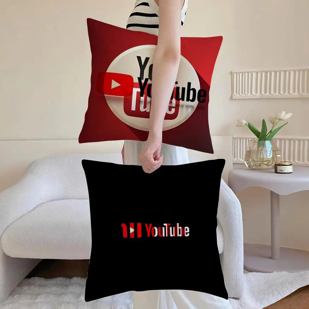 YouTube Cushion Cover Anti-dustmite Pillowcase Invisible Zipper Silky Short Plush Sofa Cushion Cover