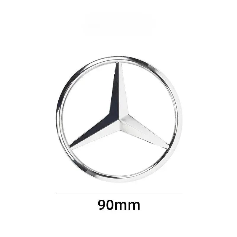 For Mercedes Benz 90MM ABS Car Rear Badge Sticker Trunk Emblem Decal A B C E S class GLA GLC CLA GLK GLE W204 W205 W212