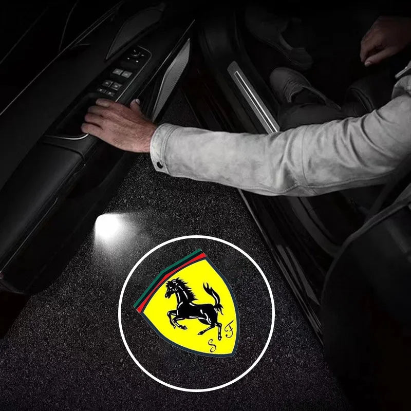 2PCS LED Car Door Welcome Light HD Projector Lamp For Ferrari 308 GT4 328 GTB GTS F355 360 Modena F430 458ltalia 488 Accessories