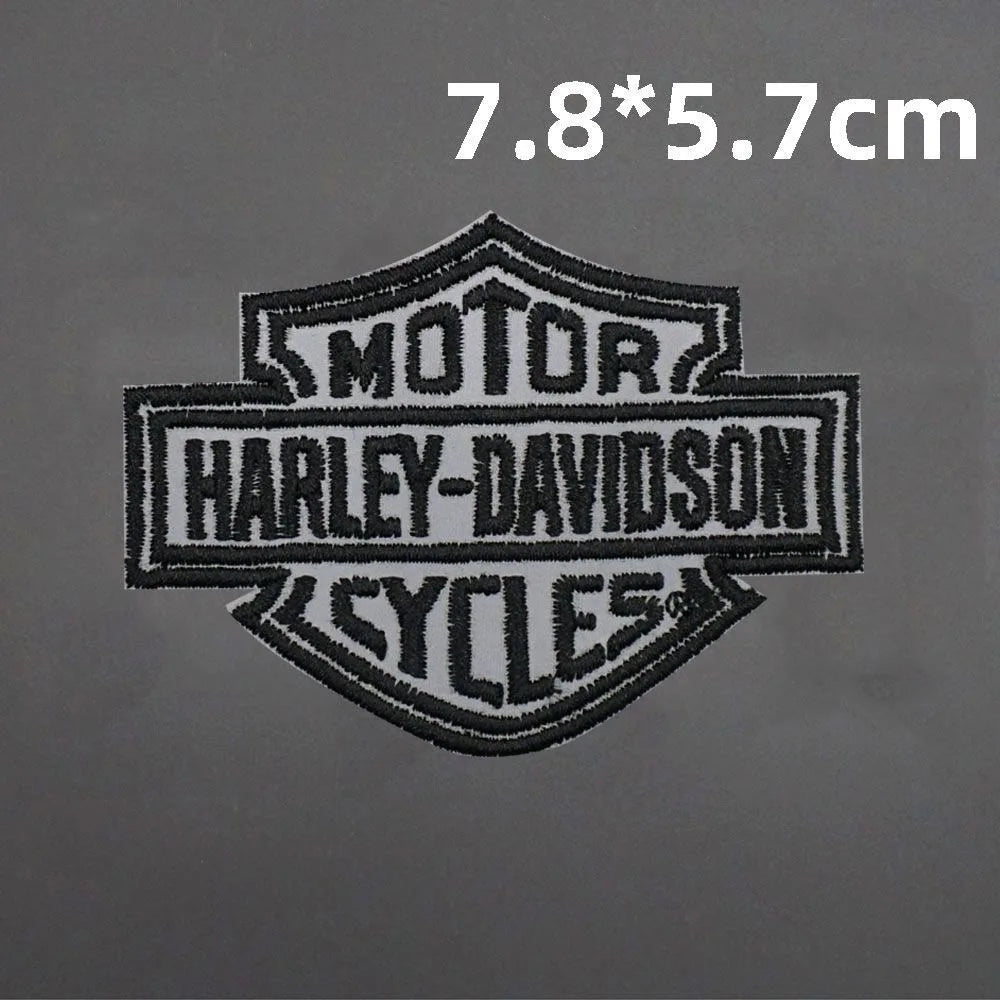 New Harley Davidson Punk Embroidered Patches on Clothes Iron on Patches for Clothing Jacket Badge DIY Biker Appliques Stirpes