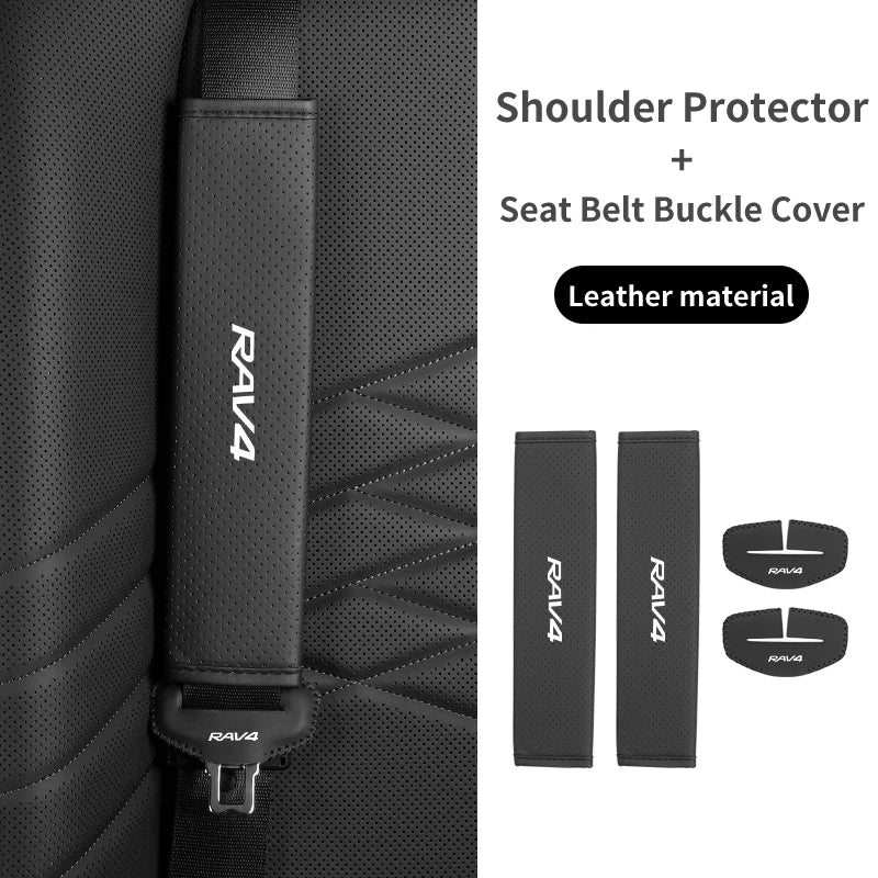 Car Seat Shoulder Pad Cover Seat Belt Buckle Protector Auto Accessories For Toyota Harrier TRD Prado RAV4 Auris CHR Corolla Camr