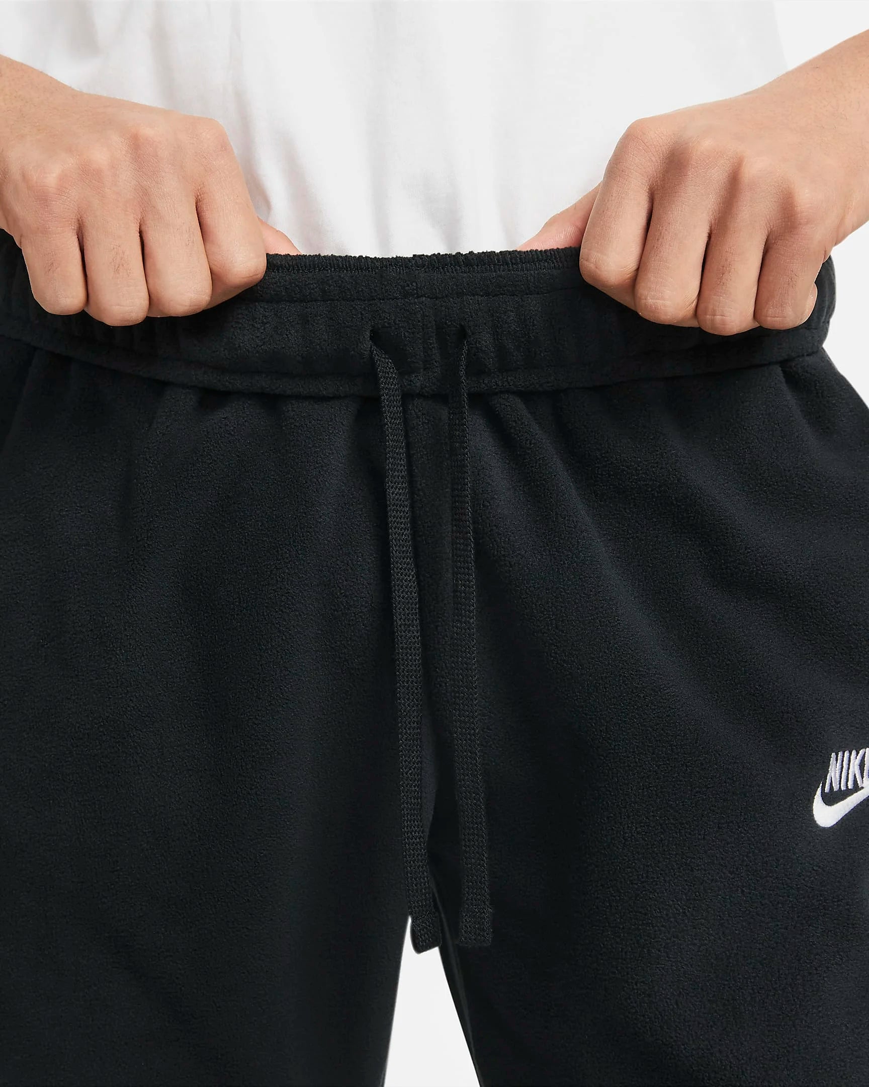 Nike Sportswear Solid Color Loose-Fit Drawstring Knit Sweatpants for Men - Black DD4893-010