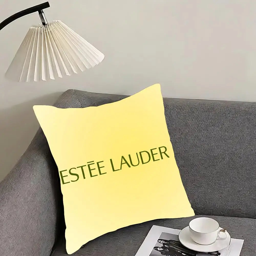 Luxury E-Estee l-Lauder Cushion Cover Elegant Comfort Pillowcase Sofa Bed Double-sided Printed Invisible Zipper Home Decor