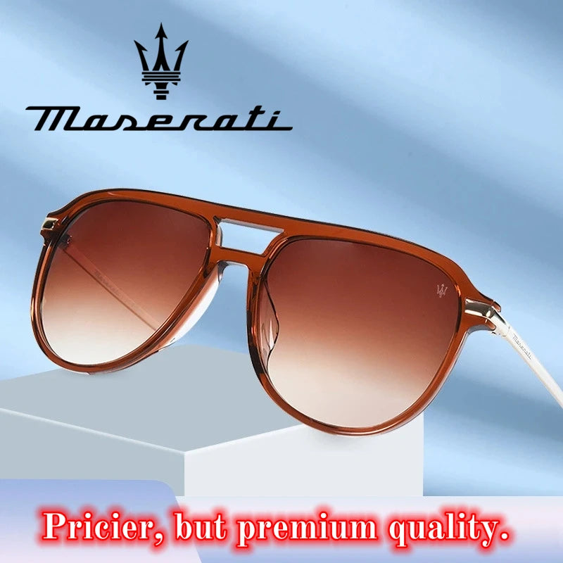 MASERATI Sunglasses New Fashion goggles Stylish Unframed Metal rimmed Shades for Men Women Cool Pose Trendy Design 10785