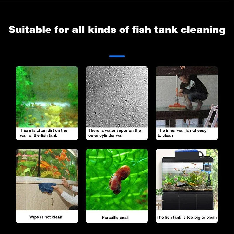 Aquarium Magnetic Cleaning Brush Fish Tank Floating Scraper Tool Removal Moss Algae Scrubber Double-Sided Glass Window Cleaner