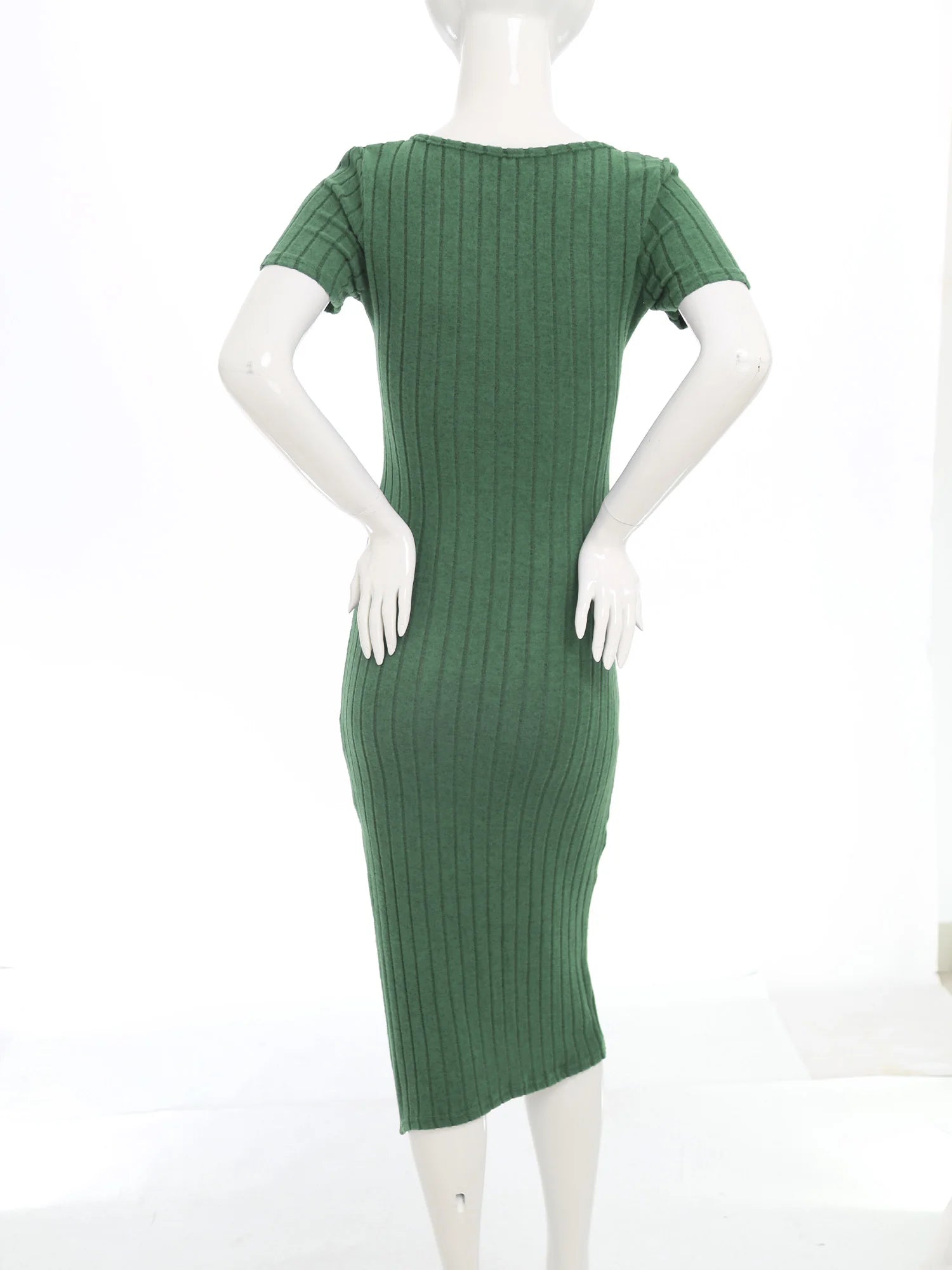 Elegant Maternity Knitted Dress Solid Color Short Sleeve Split Dresses Pregnancy Women Clothes Wedding Party Casual Daily Wear