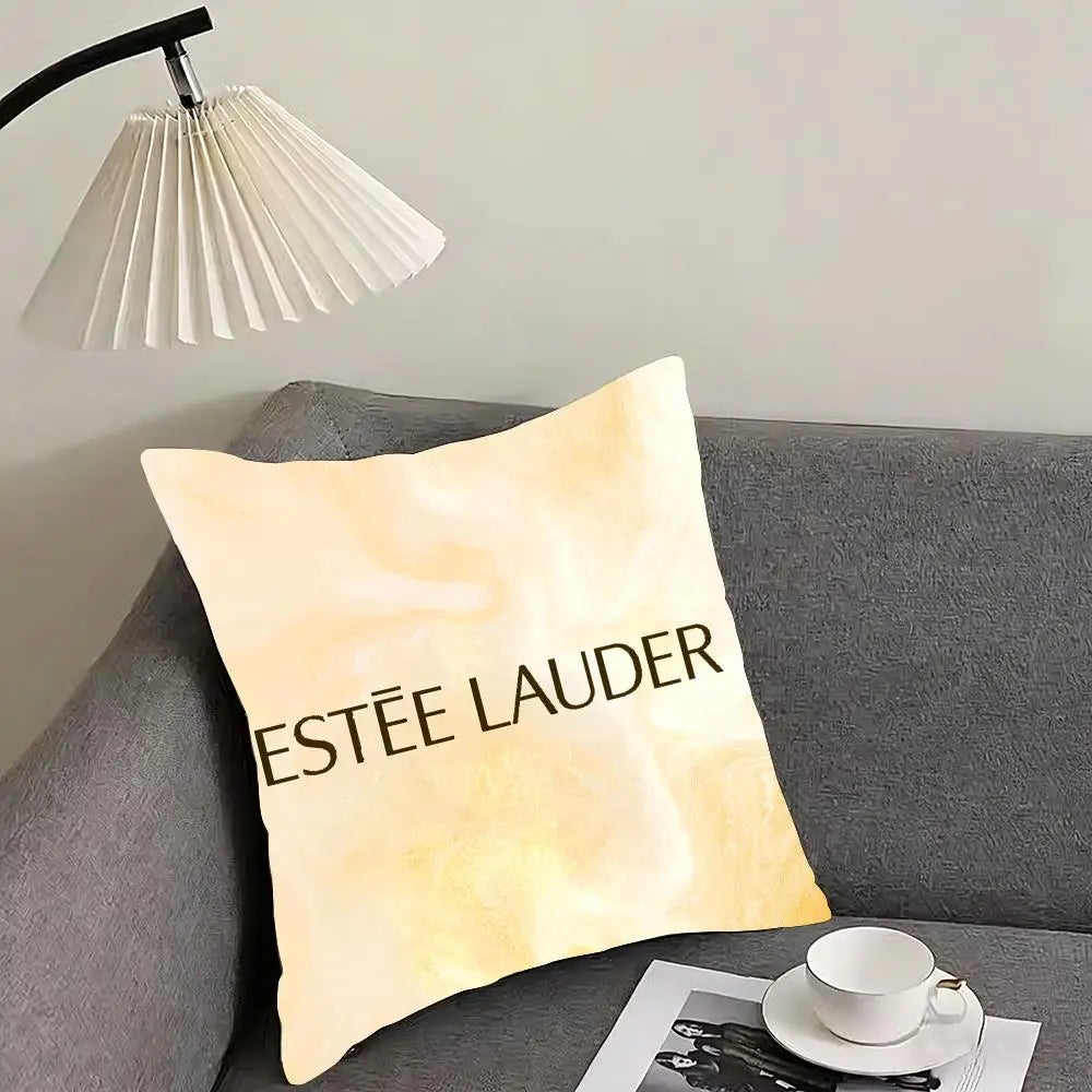 Luxury E-Estee l-Lauder Cushion Cover Elegant Comfort Pillowcase Sofa Bed Double-sided Printed Invisible Zipper Home Decor