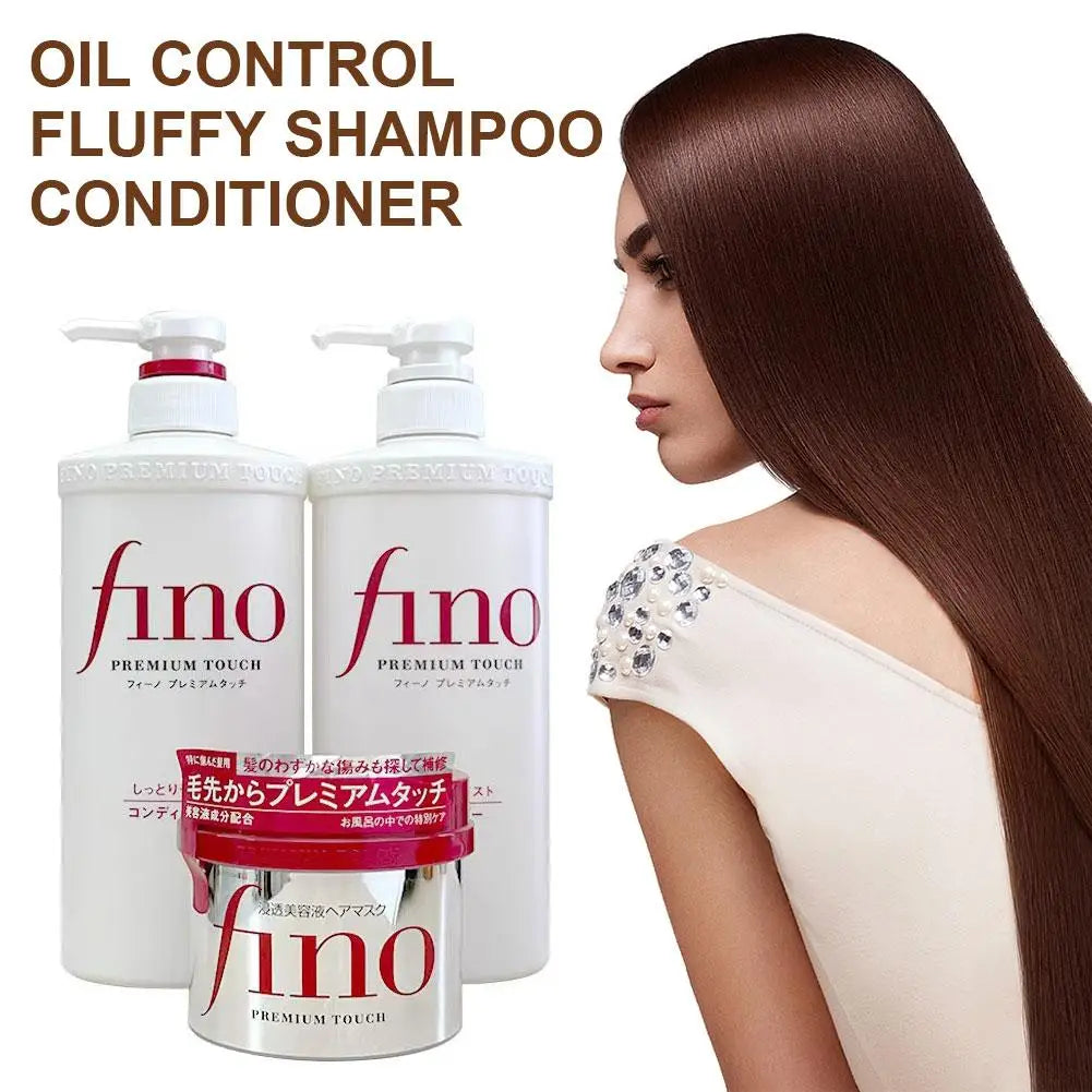 Fino Oil Control Fluffy Shampoo Conditioner Controls Oil Deeply Nourish Improve Frizz High Permeability Hair Improves Frizz