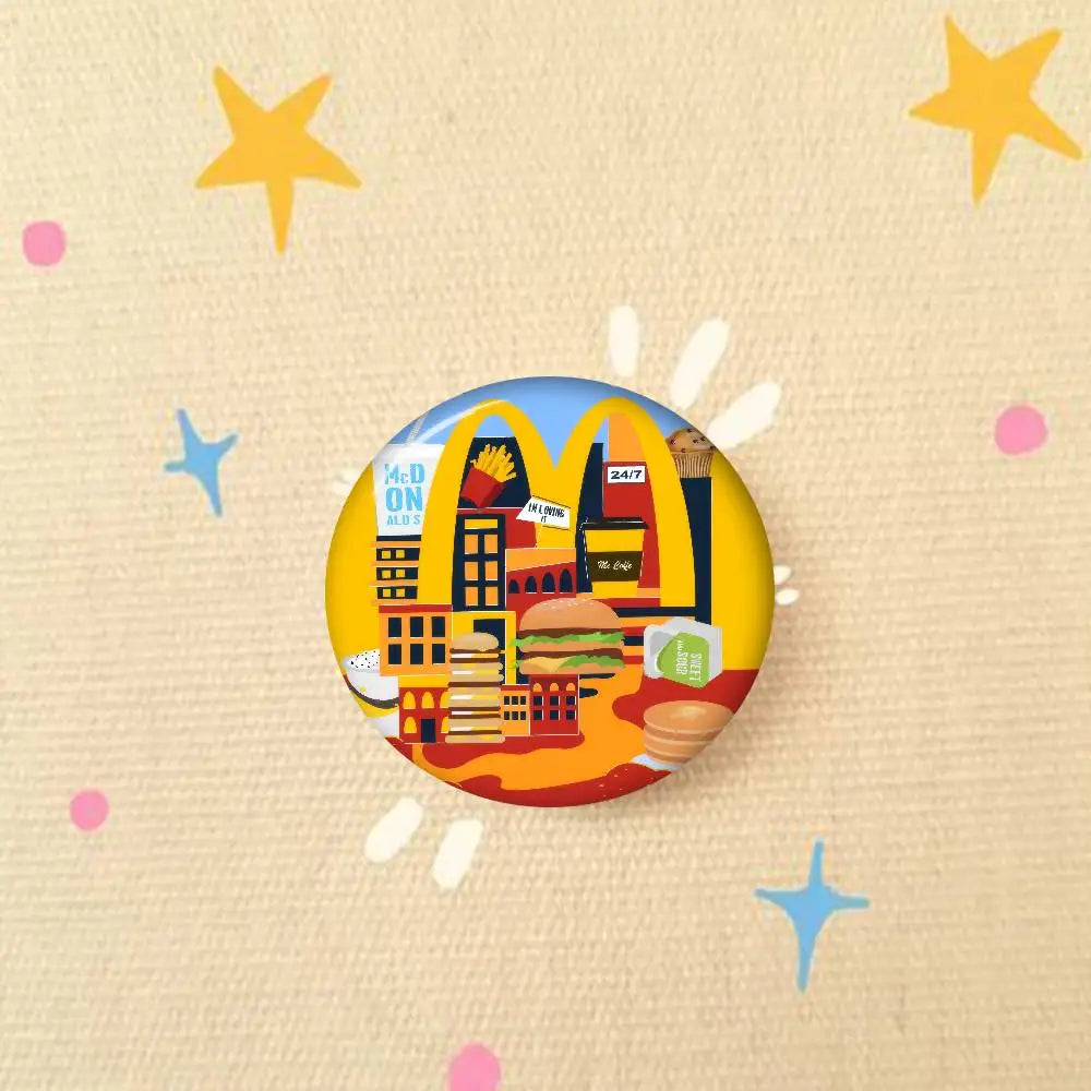 Anime Creative Tinplate Soft Button Pins Animal Icon Brooch Lapel Backpack Badge Accessories Pin Hot McDonalds logo Corp