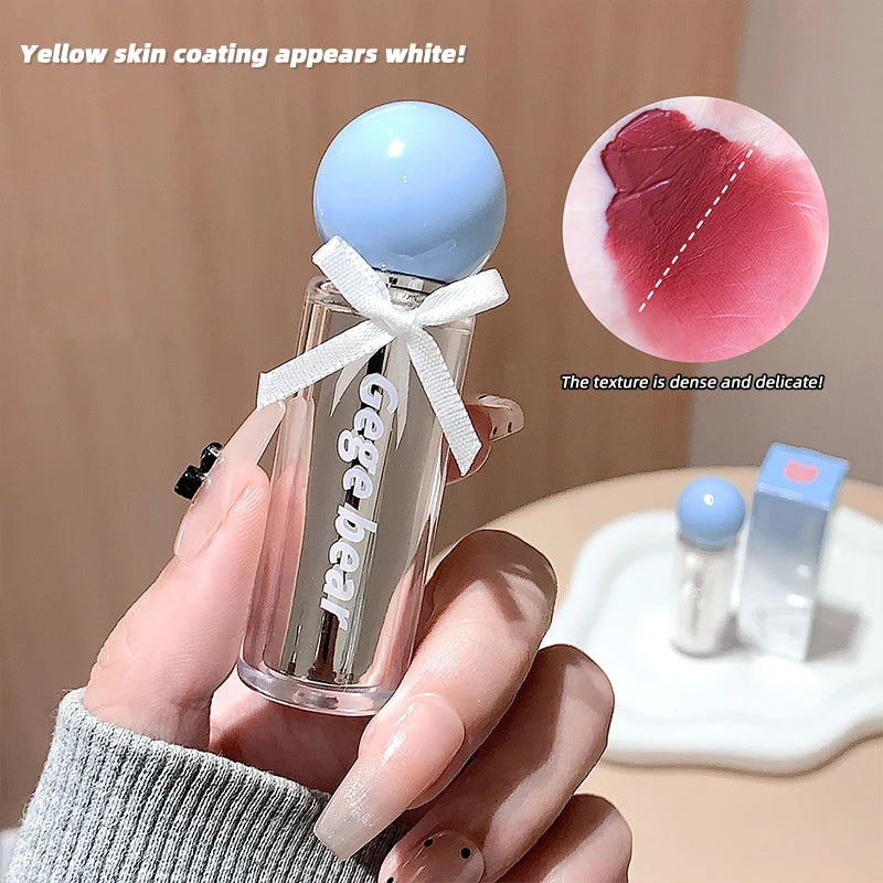 Gege bear Artistic Soft Mist Mousse Lip Glaze Velvet Matte Lipstick Holding Makeup Not Easy to Sticky Cosmetics Lipstick