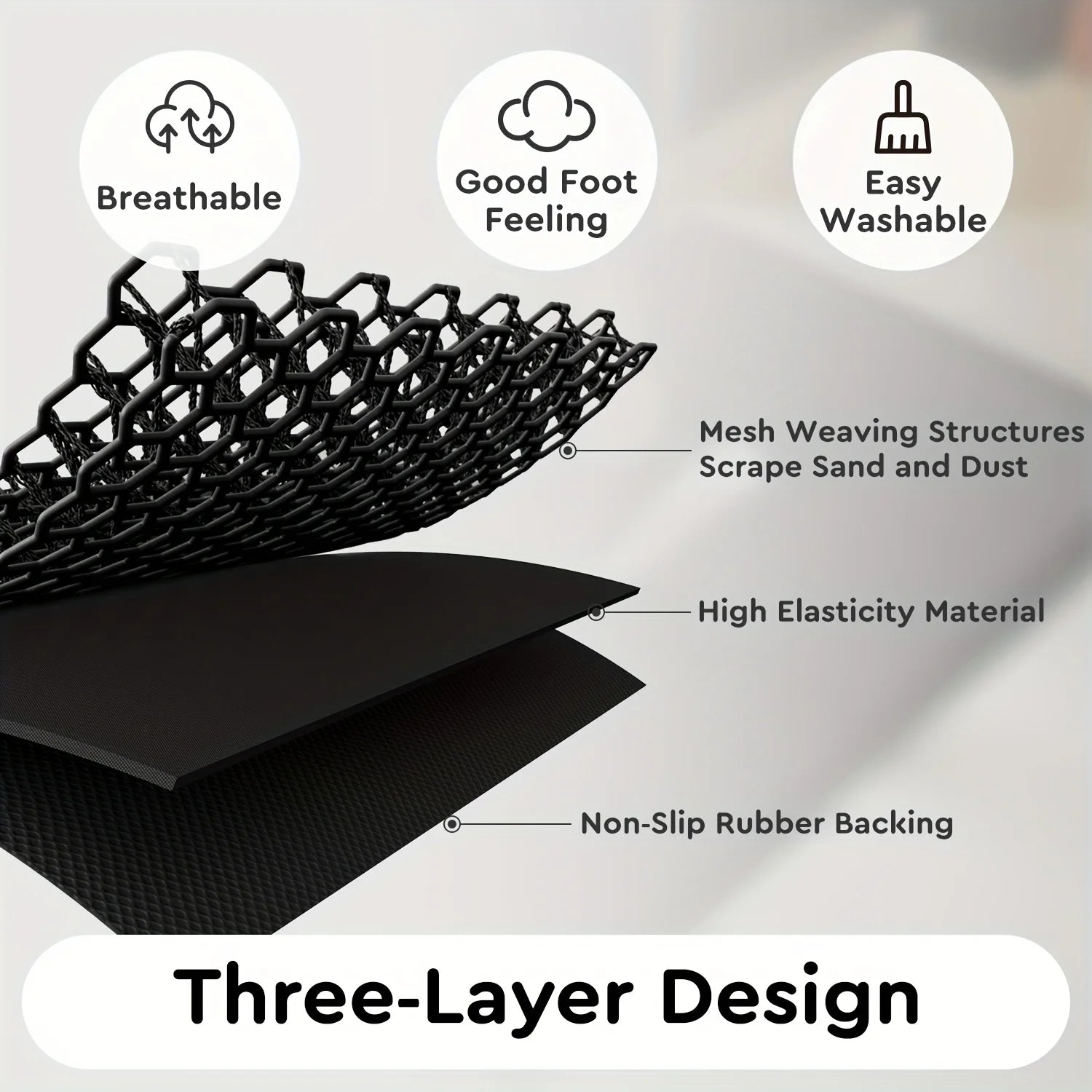 Non-slip Outdoor Elastic Carpet Front Doormat Comfortable Resilient Carpet Entrance Door Mat High Elasticity Floor Mat