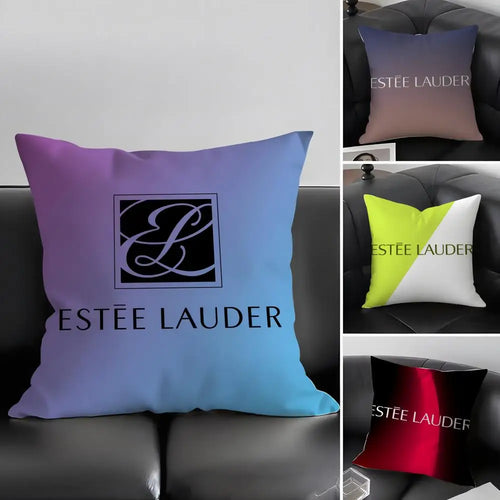 Luxury E-Estee l-Lauder Cushion Cover Elegant Comfort Pillowcase Sofa Bed Double-sided Printed Invisible Zipper Home Decor