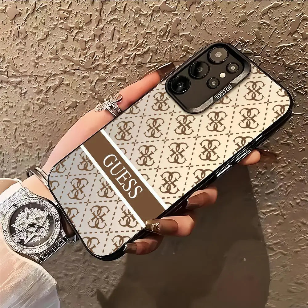 Guesses What Phone Case for Samsung Galaxy S26 S25 S24 S23 S22 S21 S20 Note20 Plus Ultra Colorful Silver Cover