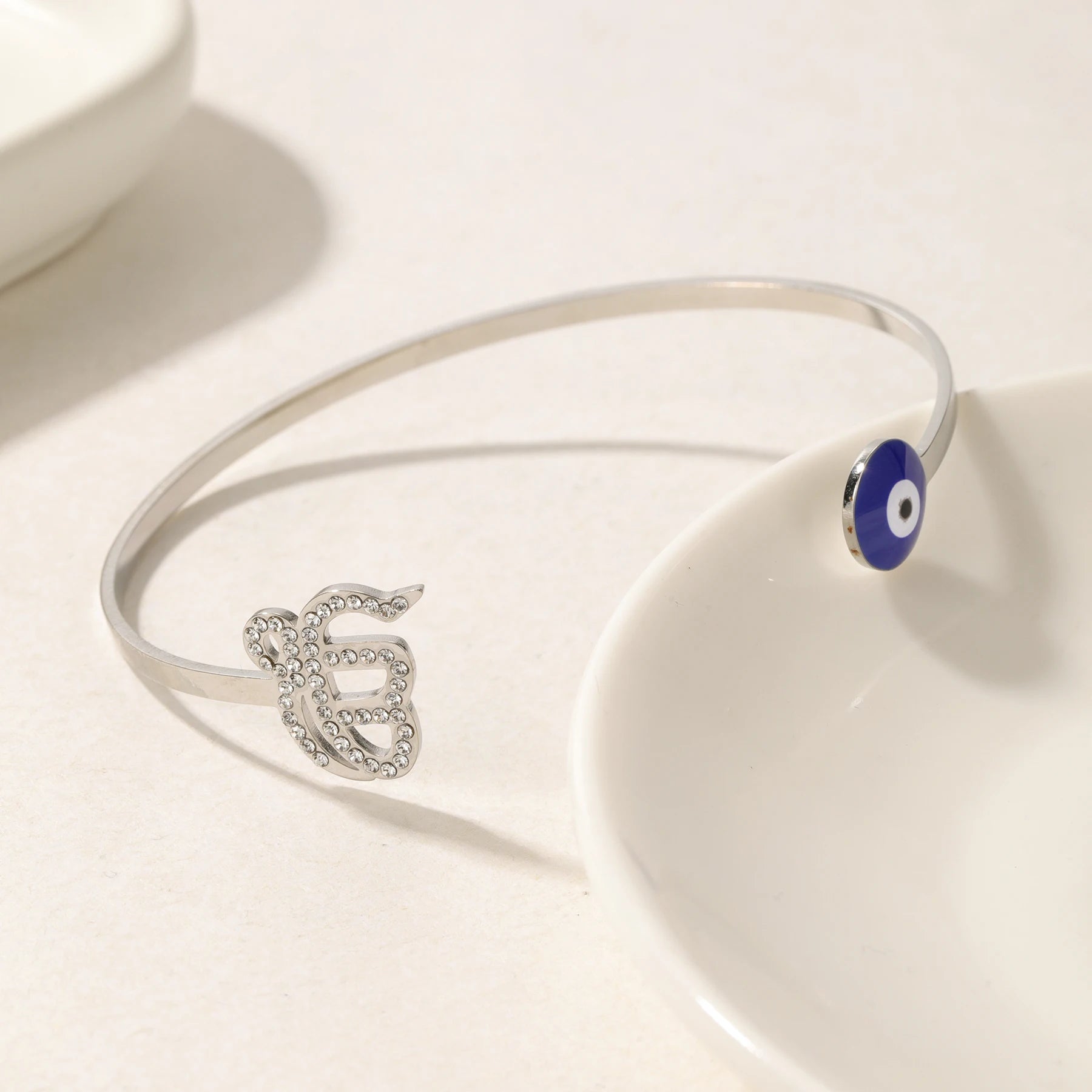 Punjabi Sikh Demon Eye Gold Bracelet Dot Diamond 18k Stainless Steel Faith Master Unique Symbol Religious Jewelry Keepsake