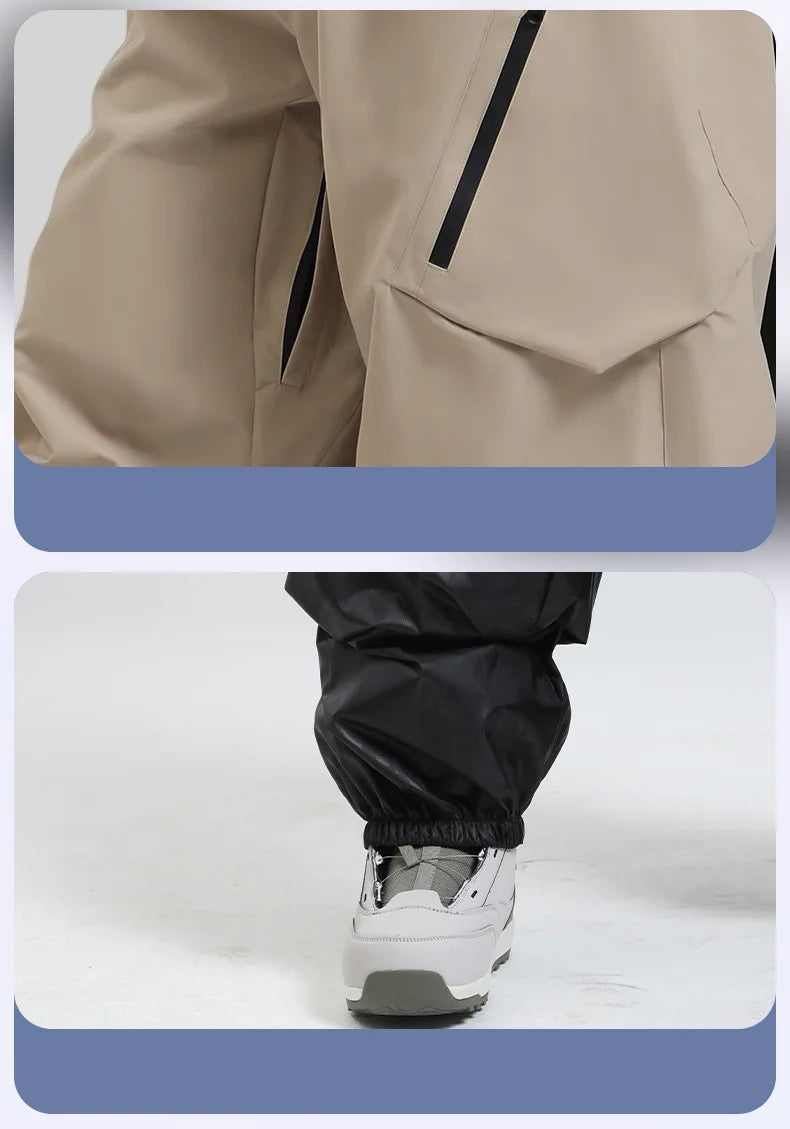 Gsou Snow Men's & Women's Snowboard Pants Waterproof Windproof Ski Trousers Thermal Winter Workwear Loose Fit Outdoor Sportswear