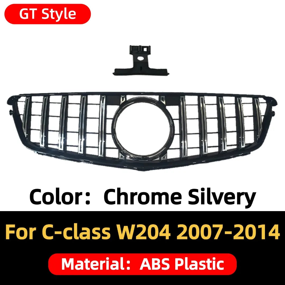 Front Bumper Grille Grill Tuning Accessories For Mercedes Benz C class W204 2007-2014 C180 C200 C250 C300 AMG GT Diamond Style
