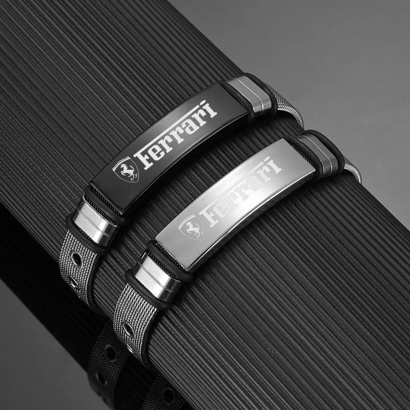 Adjustable Stainless Steel Ferrari Emblem Bracelet Women Men Gift  For Ferrari 488 Roma F8 SF90 812 360 FF F430 LaFerrari Amalfi