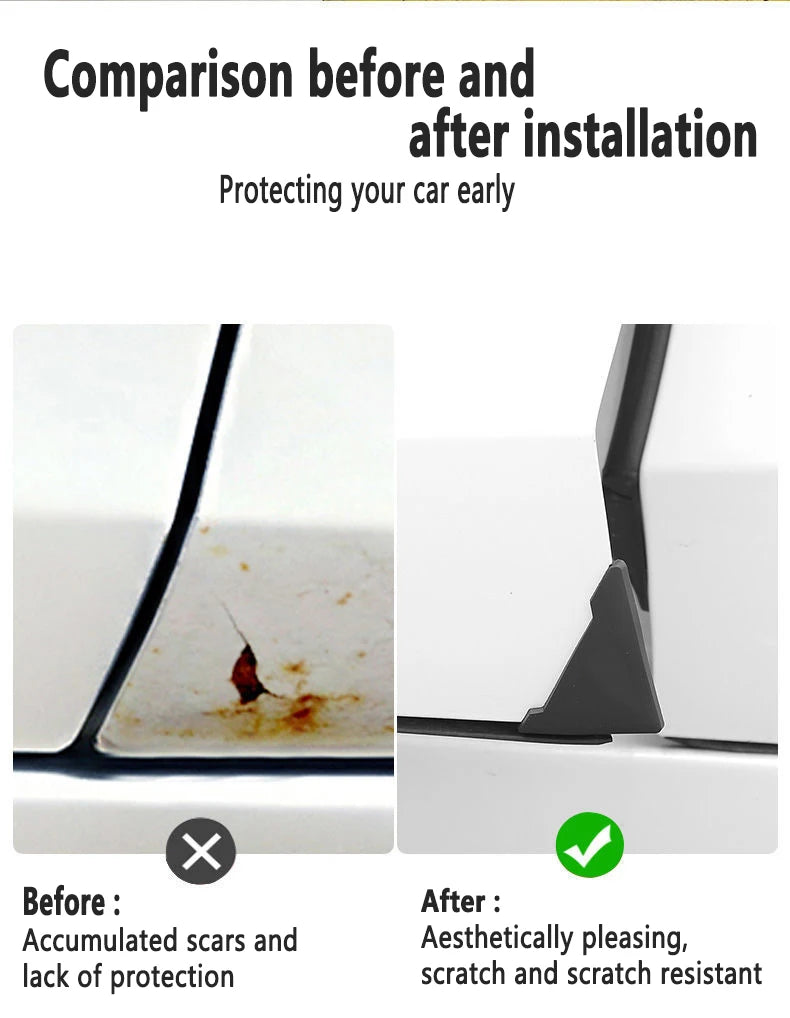 2/4pcs Universal Car Door Corner Protectors, Sport Pattern Silicone Anti-Scratch Bumper Covers for Vehicle Door Protection