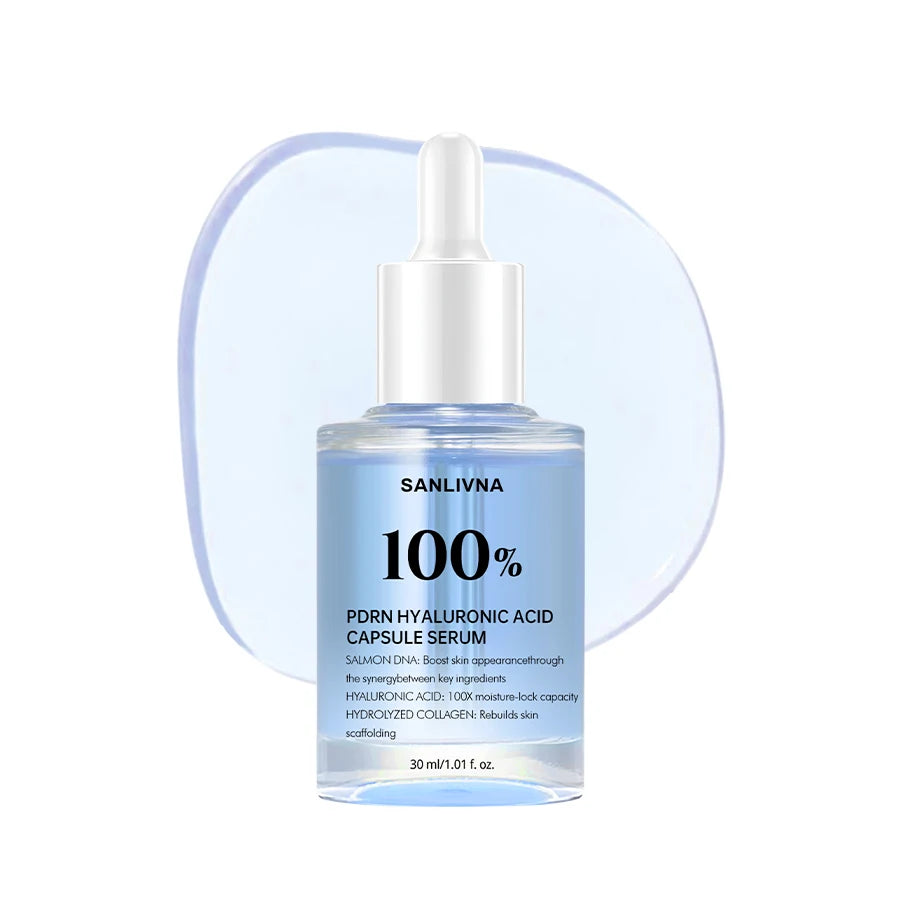 PDRN Hyaluronic Acid 100 Capsules Serum, Revitalizing Face Serum, Hyaluronic Acid, Moisturizing, Nourishing and Plumping Effect