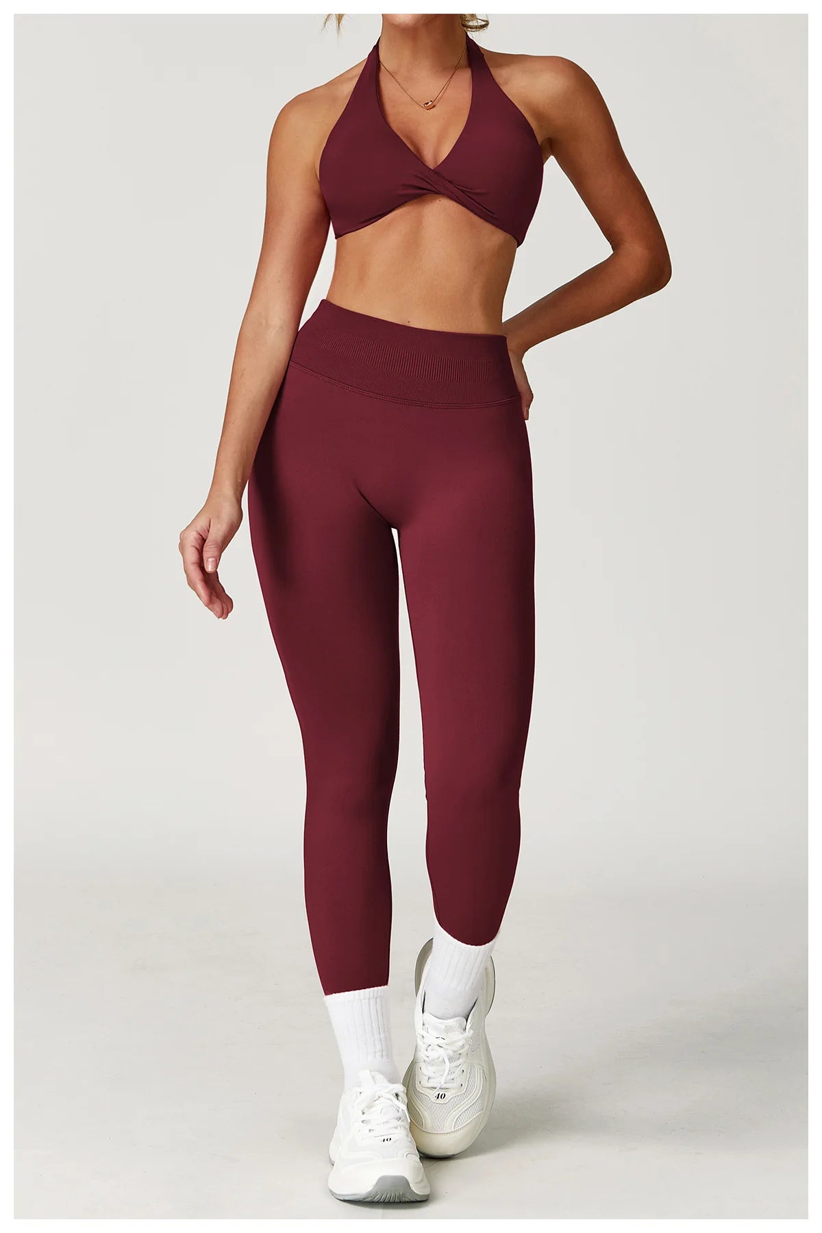 Seamless Yoga Set Gym Clothes 2PCS Women Sportswear Yoga Suits Tracksuits Fitness Long Sleeved Jacket Sports Bra Gym Leggings