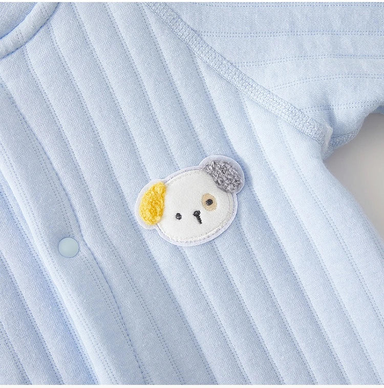 AYNIGIELL High Quality Thickened Warm Jumpsuit for Newborn Boys in Autumn and Winter 0-18 Months Baby Girl Cartoon Dog Pajamas