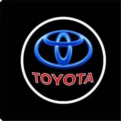 2PCS LED door Logo welcome Lamp light For Toyota Camry Highlander Land Cruiser Prado Avalon Reiz Rav4 Crown CHR Prius accessory