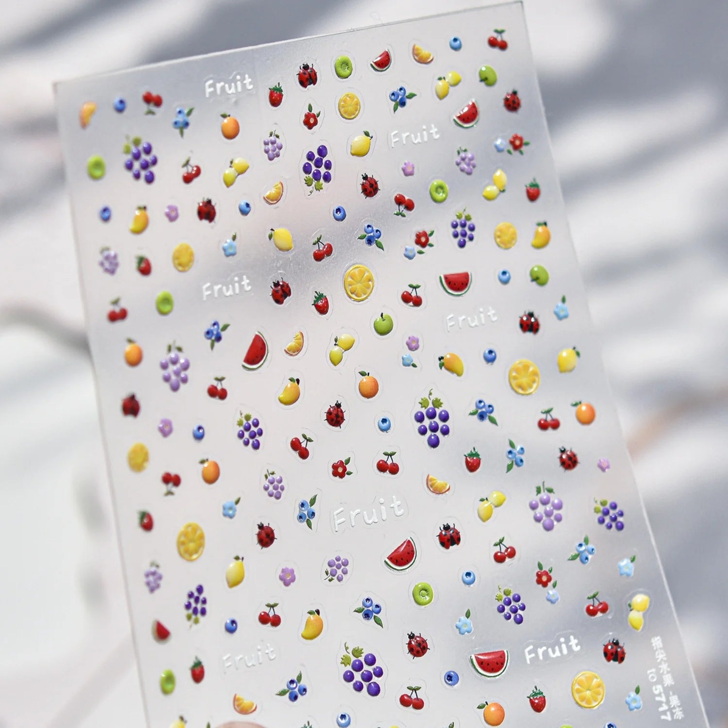 Spring Strawberry Vine 5D Nail Art Stickers Garden Fresh Red Strawberry Green Leaves Flower Cherry Branch Bow Nail Decals DIY
