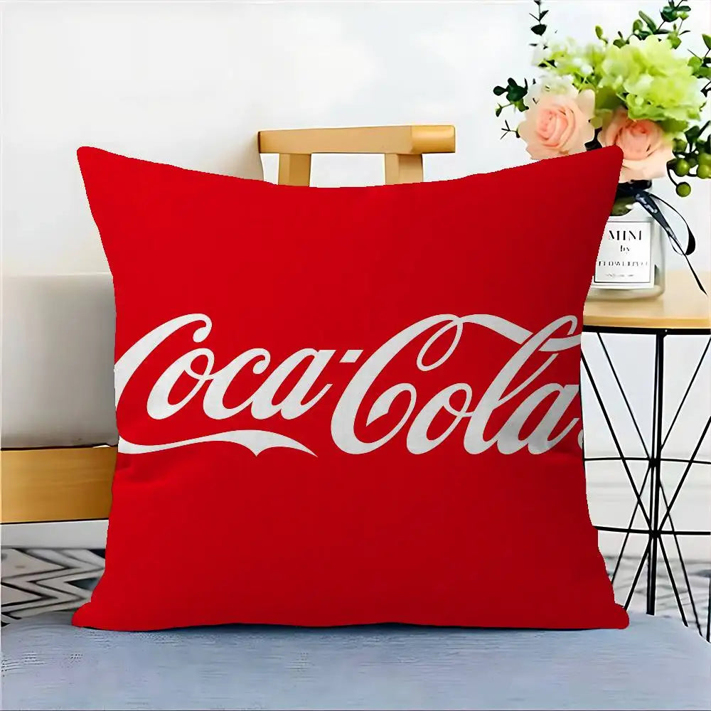 C-Coca C-cola Vintage Logo Pillow Cushion Cover Pillowcase Living Room Sofa Home Decor Customized