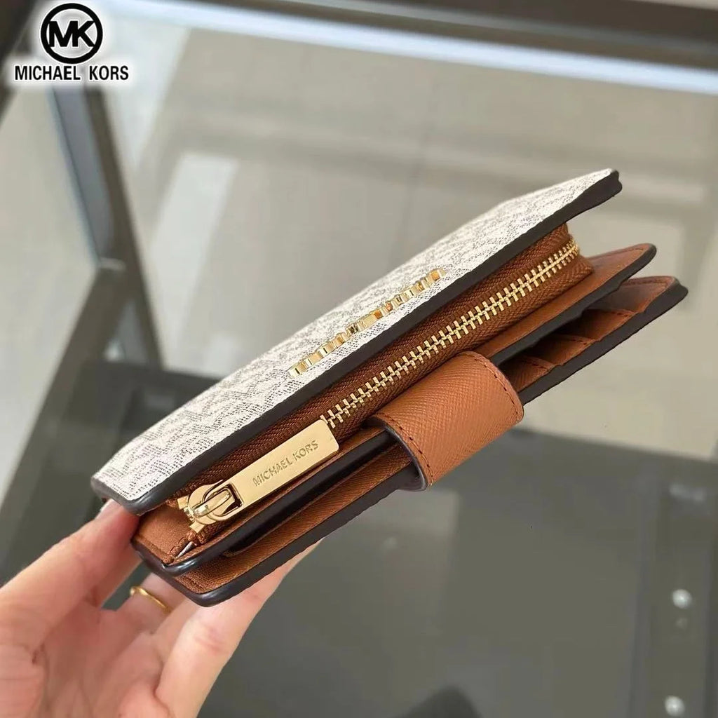 2026 New Michael Kors Women's Fashion Luxury Men's and Women's MK Leisure High end Wallet Card Bag Folding Versatile Zero Wallet