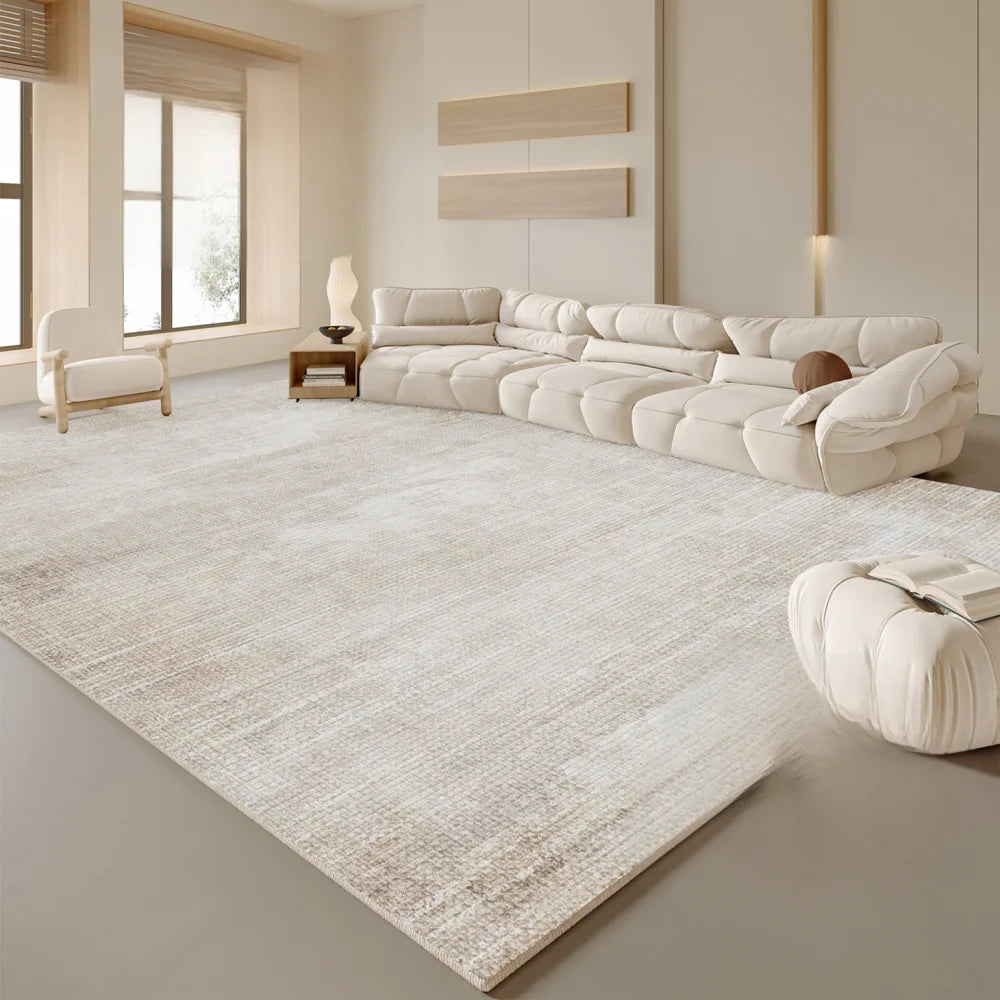 VIKAMA Cream Colored Area Rug For Living Room And Bedroom Modern Minimalist Non Slip Wear Resistant Large Size Home Decor Rug