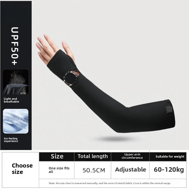 Ice Silk Sun Protection Sleeve Covers Thin UV Protection for Driving Cycling Fishing Men's New Summer Style Arm Guard