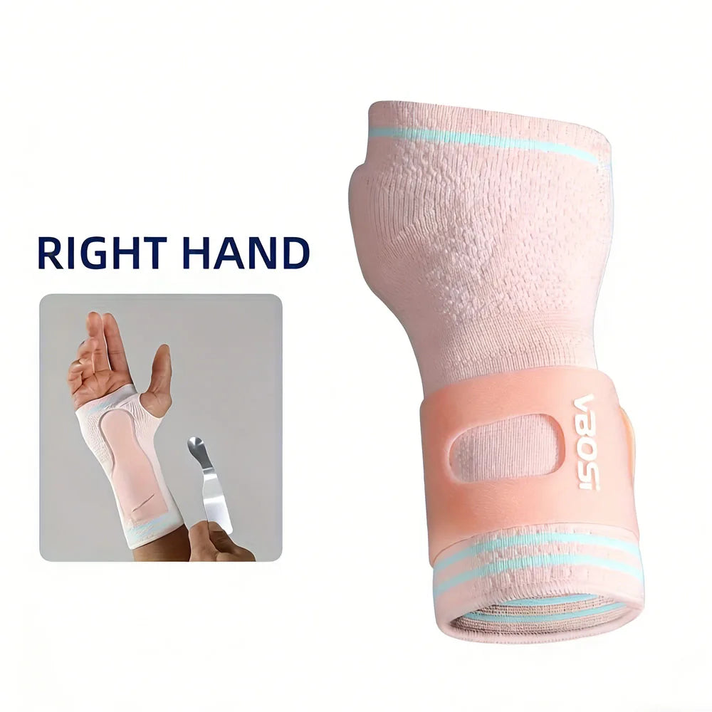 1pc Wrist Palm Support with Removable Metal Stays and Straps, Adjustable Brace Right Left Hand for Women And Men