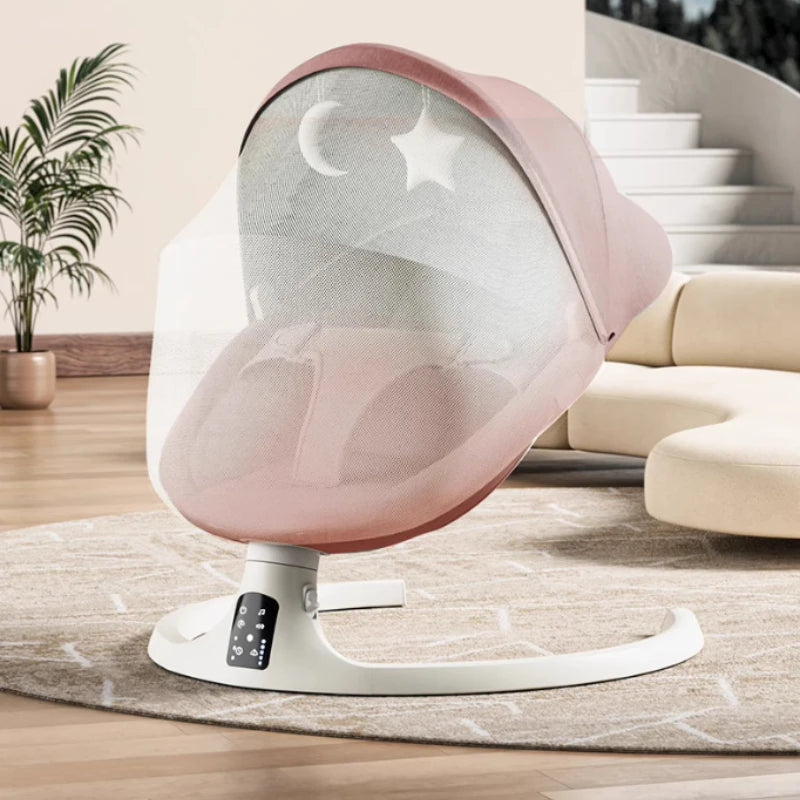 Baby Electric Rocking Chairs,Baby Bouncers Bluetooth & USB Music Baby Swing Electric 180° Rotating Seat, Multi Speed Baby Rocker