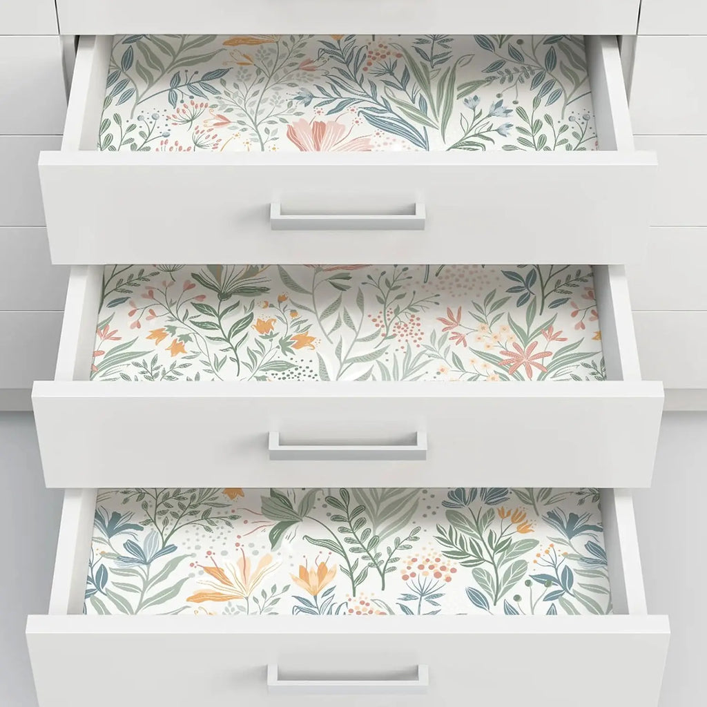 Floral Peel and Stick Wallpaper Boho Contact Paper Flower Removable Self Adhesive Waterproof Wallpaper for Bathroom Bedroom