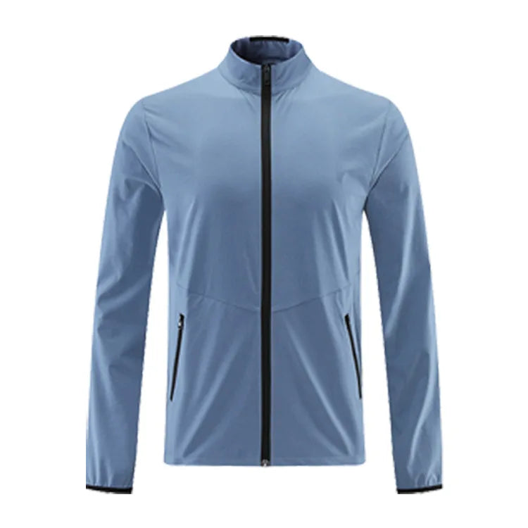 Autumn and winter outdoor sports casual running jacket men's casual breathable zipper stand-up collar quick-drying fitness