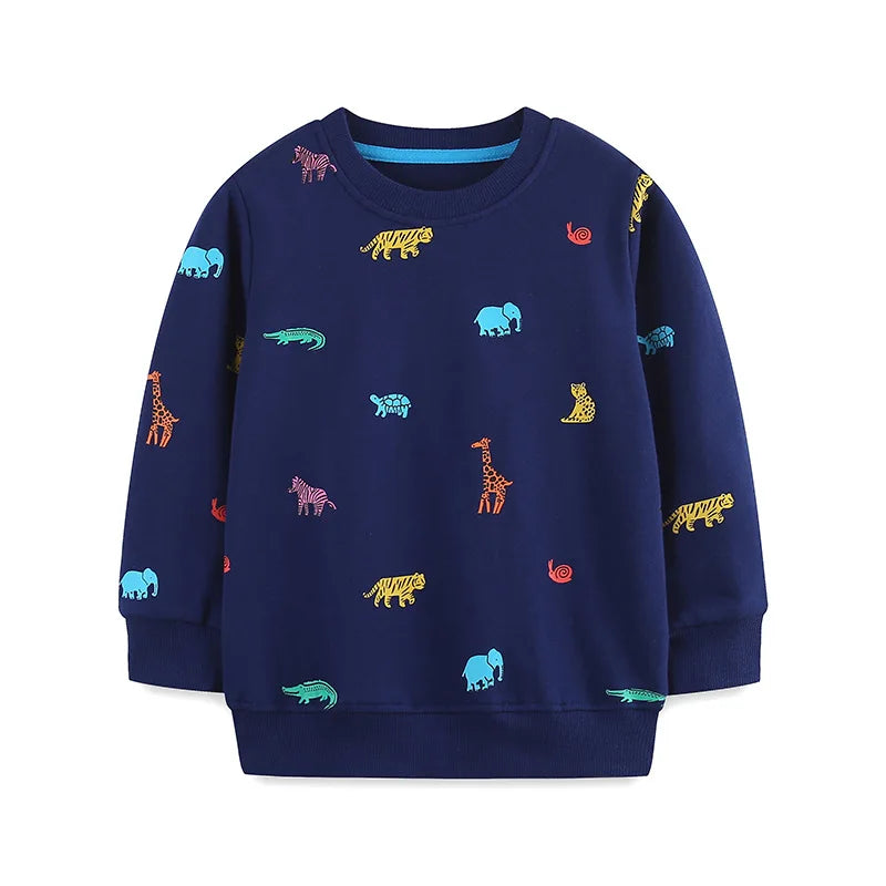 Children's Clothing Toddler Baby Boys Kids Clothes 2025 Autumn Spring Cartoon Animals Sweatshirts Tops Cotton