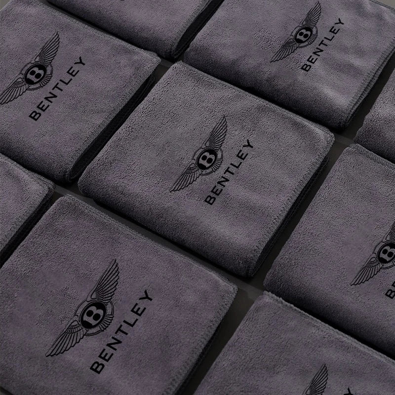 Coral Fleece Car Logo Wash Towel Drying Cloth Cleaning Towels For Bentley Flying Spur Continental GT Bentayga Mulsanne Accessory