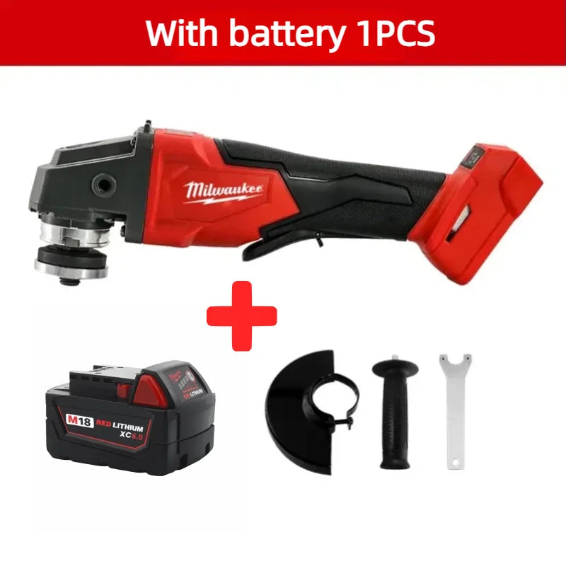 Milwaukee Angle Grinder 125MM Polishing Cutting Machine Grinder Paddle Switch No-Lock High Power Electric Cordless Power Tools