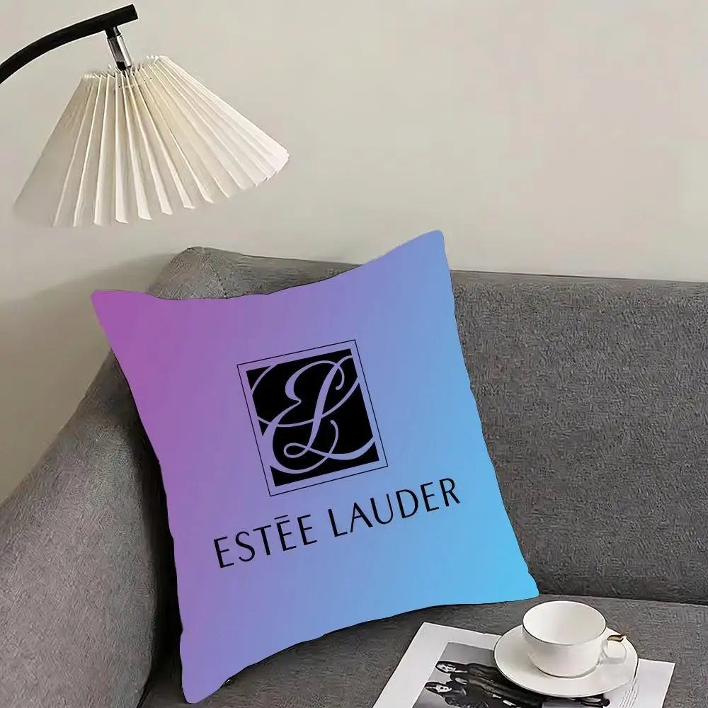 Luxury E-Estee l-Lauder Cushion Cover Elegant Comfort Pillowcase Sofa Bed Double-sided Printed Invisible Zipper Home Decor